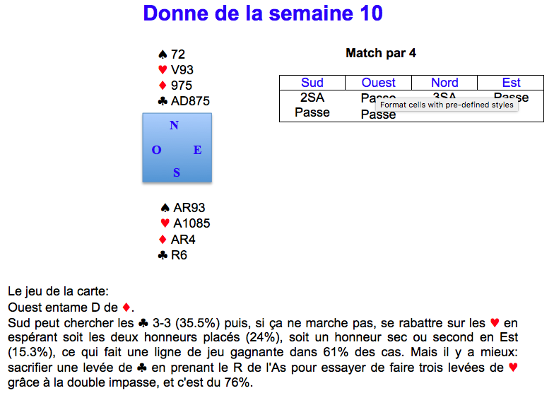 Donne de la semaine 10