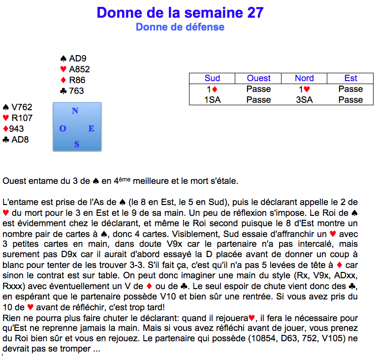 Donne de la semaine 27